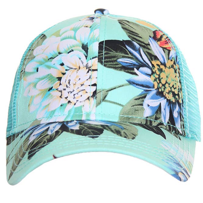 Hana - Wholesale Baseball Cap - Women's - C.C Floral Print Trucker Baseball Cap9