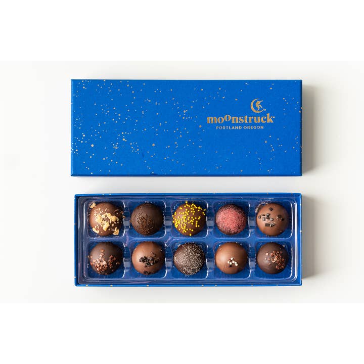 Half Moon Truffle Collection (10pc) for wholesale by Moonstruck Chocolate Co