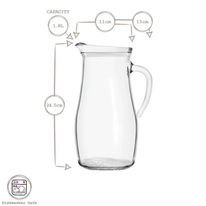Rinkit Ltd - Wholesale Jug - 1.8L Misket Glass Water Jug with Silicone Lid6