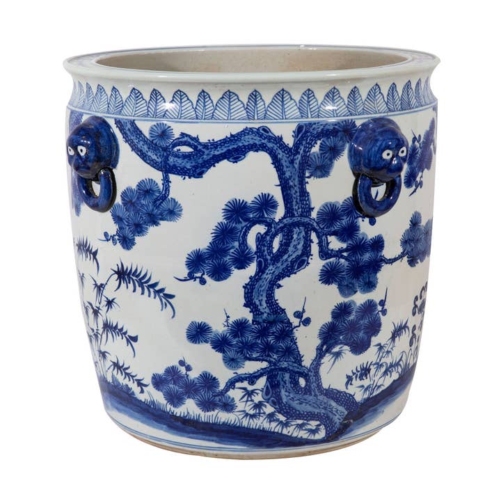 Bw Pine and Plum Planter Lion Handle for wholesale by Legend Accents