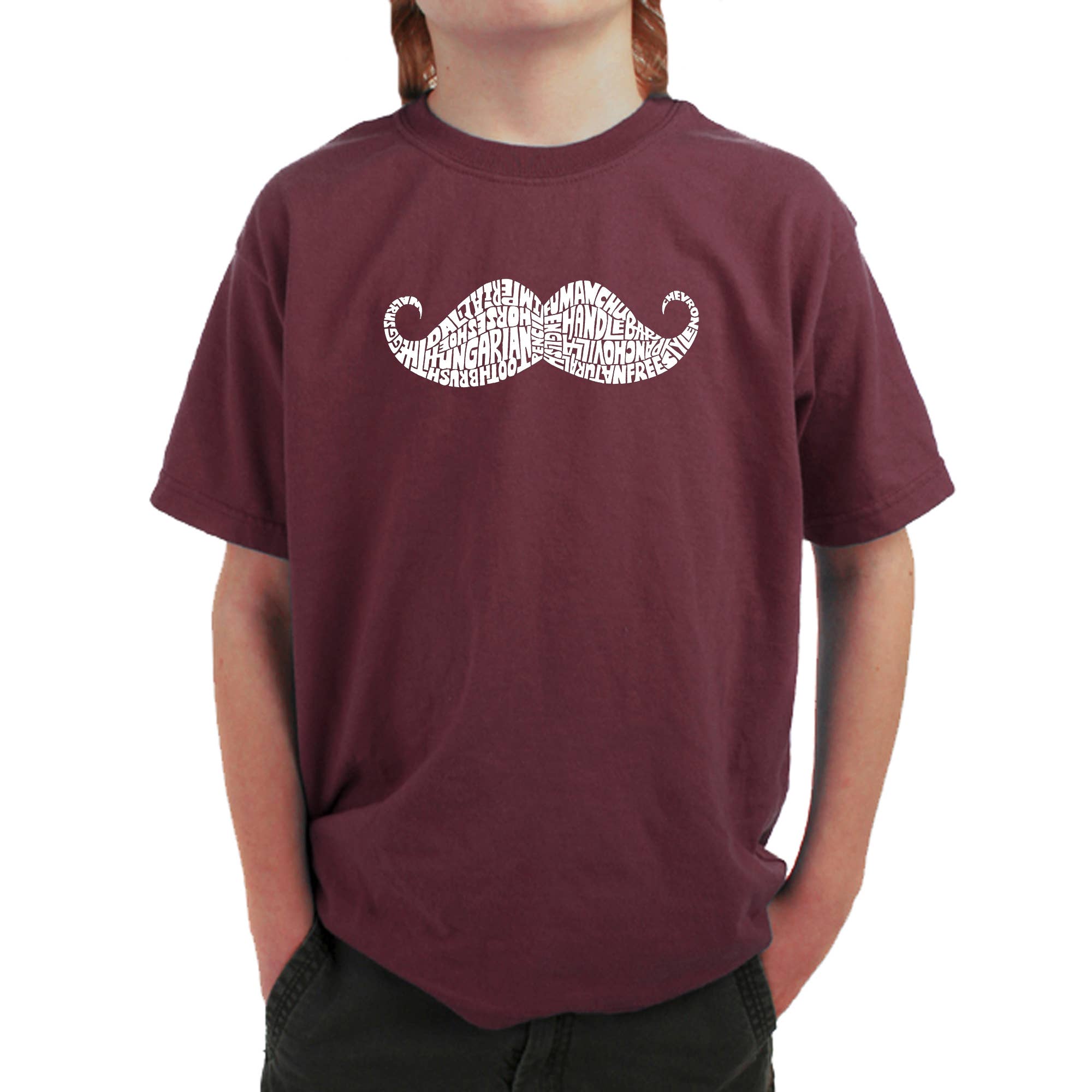 LA Pop Art - Vente T-shirt sérigraphié – enfant - T-shirt Word Art pour garçon - FAÇONS DE COIFFER UNE MOUSTACHE7