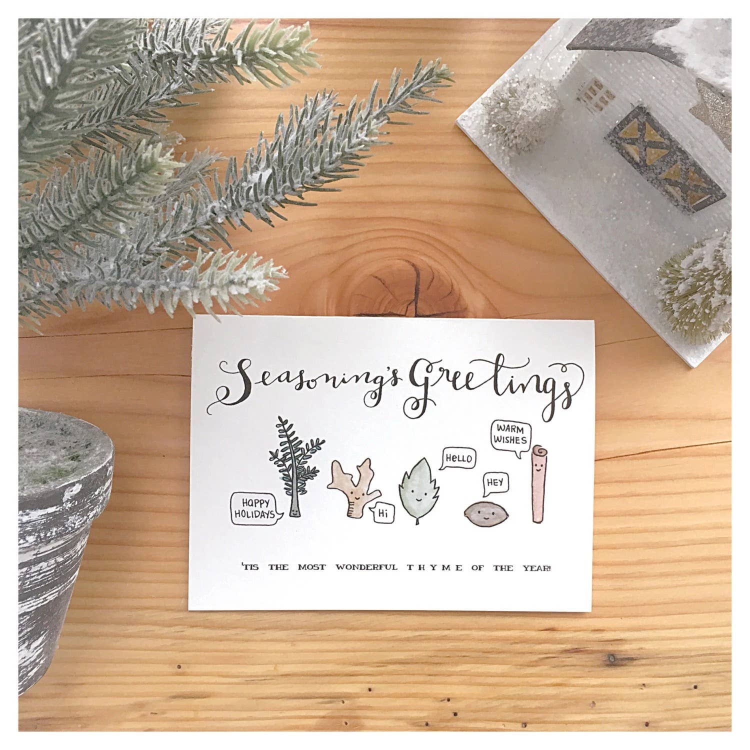 kenziecards - Wholesale Christmas Card - Holiday – “Seasonings Greetings” Card with Cute Spices 0