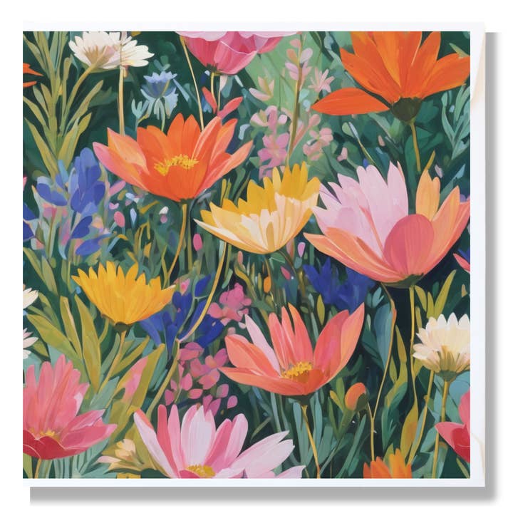 Summer Garden Border Greeting Card for wholesale by Ashbury Art