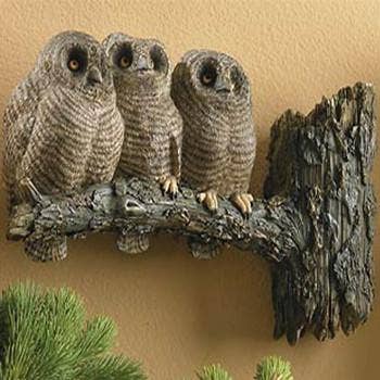 Screech Owls Wall Sculpture for wholesale by Natures Window