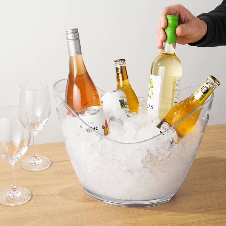 TRUE - Wholesale Ice Bucket - Chill 2 Gallon Clear Acrylic Ice Bucket withHandle Cut Outs3
