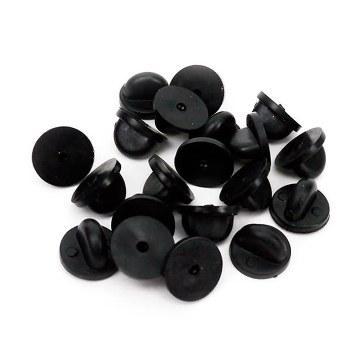 Schwarze Gummikupplungen (Backings Verschluss) für Emaille Pin Back | 20 Stück für den Großhandel von On Point Pins