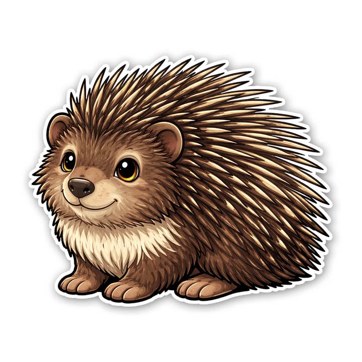 Basil the Porcupine sticker for wholesale by Sticker Atlas