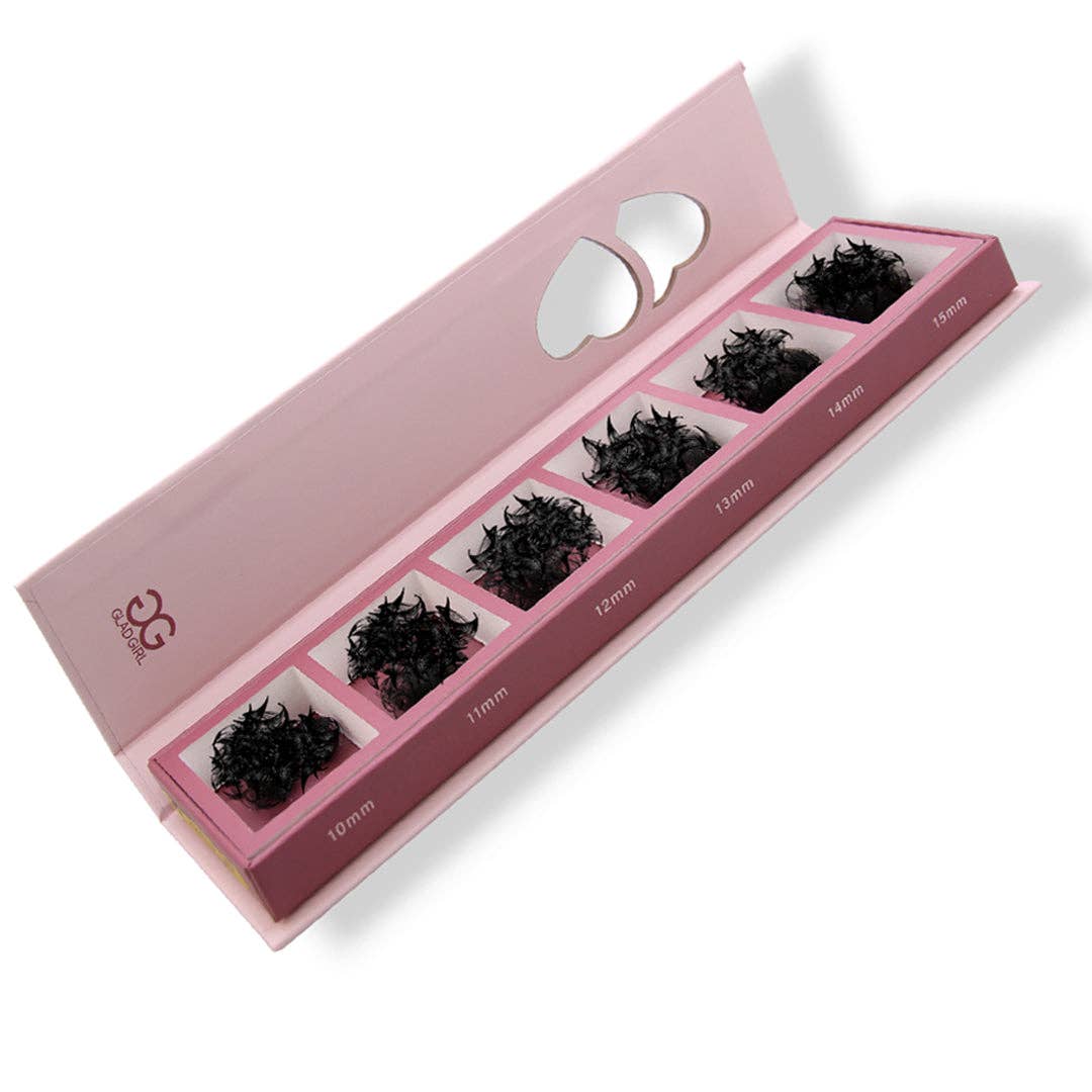 GladGirl - Wholesale False/Fake Eyelashes - Off the Tray 12D Heat Bonded PreMade Lash Fans - Mixed Length1