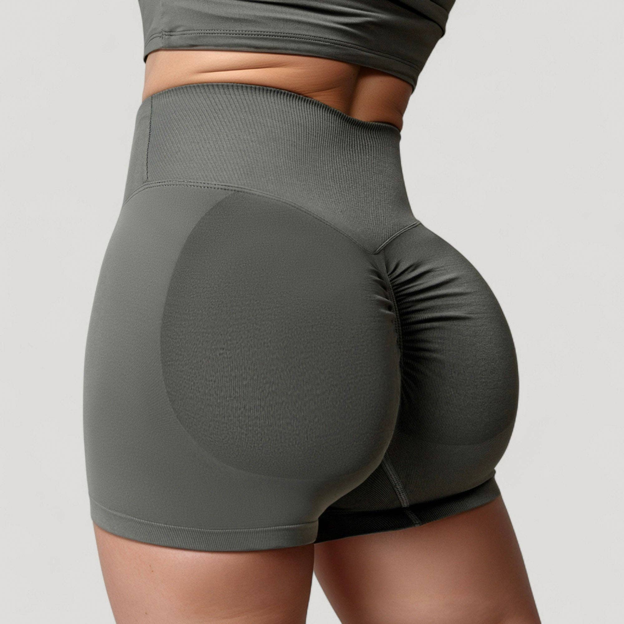 Active by Anna-Kaci – wholesale Athletic shorts – Women's – High Waist Seamless Ribbed Biker Shorts with Crossover Waist14