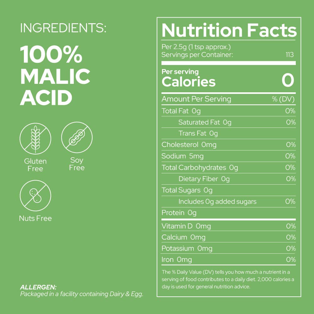 Plant of Life - Wholesale Oral Supplement/Vitamin - Malic Acid 100% Pure Powder | Non-GMO | Candy | Ingredient1