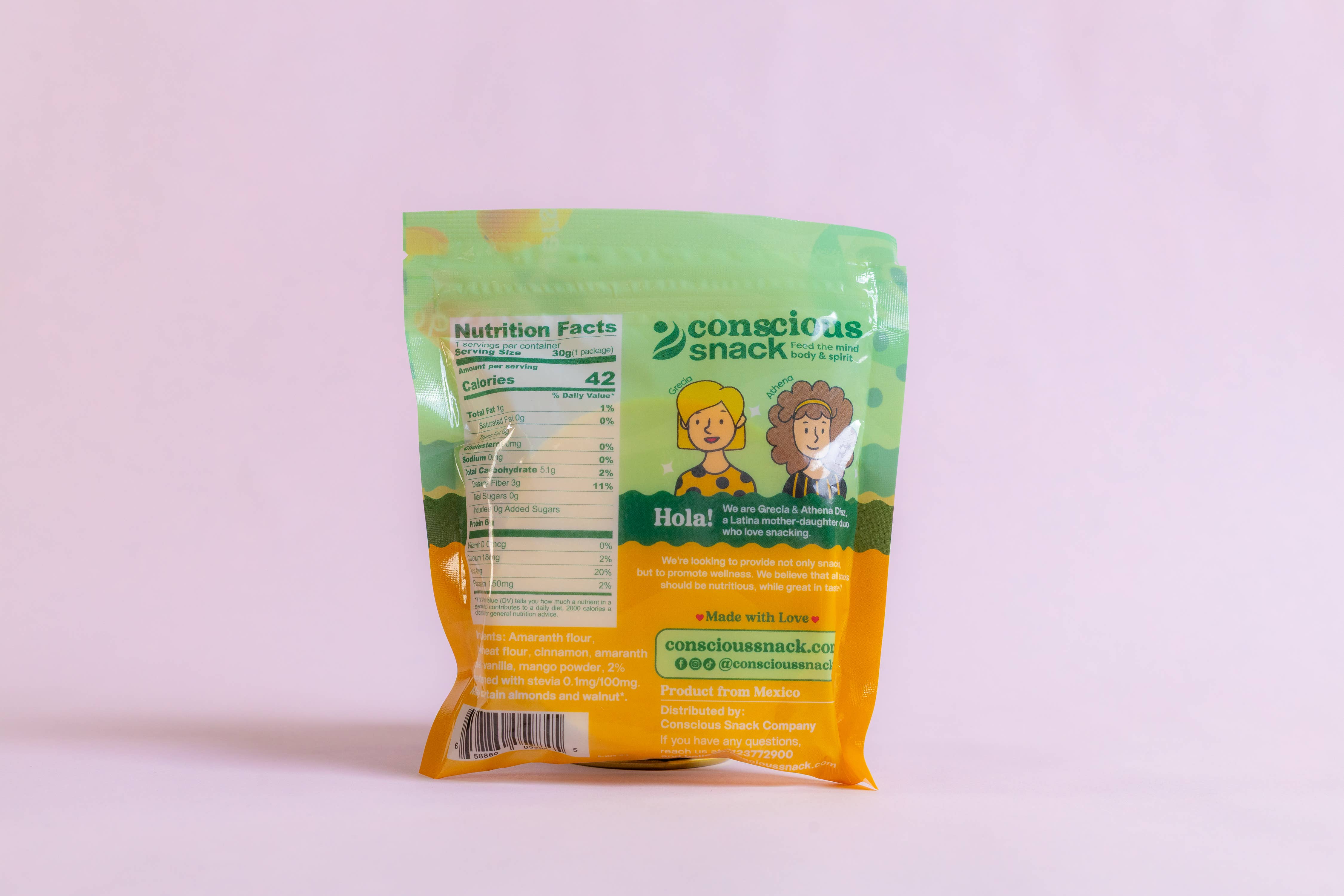 Conscious Snack – wholesale Biscuit – Conscious Snack Amaranth Wafers Obleas Mango 1.05oz4