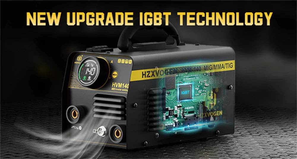 American Smart - Wholesale Kitchen Appliance - HZXVOGEN HVM140 3 in 1 Semi-Automatic Inverter Mig Welding Machine MMA/Gasless MIG/Lift TIG IGBT Non Gas Welder Synergy Tool15