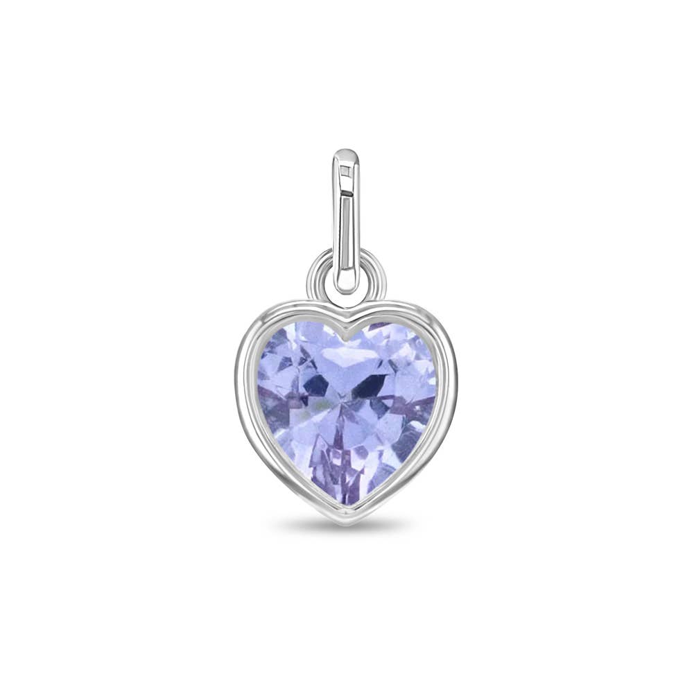 In Season Jewelry – wholesale Individual charm/pendant – Birthstone Heart Charm for Charm Bracelet - Sterling Silver11