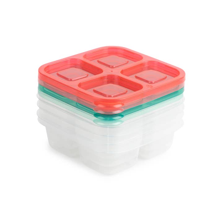 Core Home - Wholesale Food Storage Container - 4pc 4-Section Snackle Containers - VDG/BW/LCR/SRB1