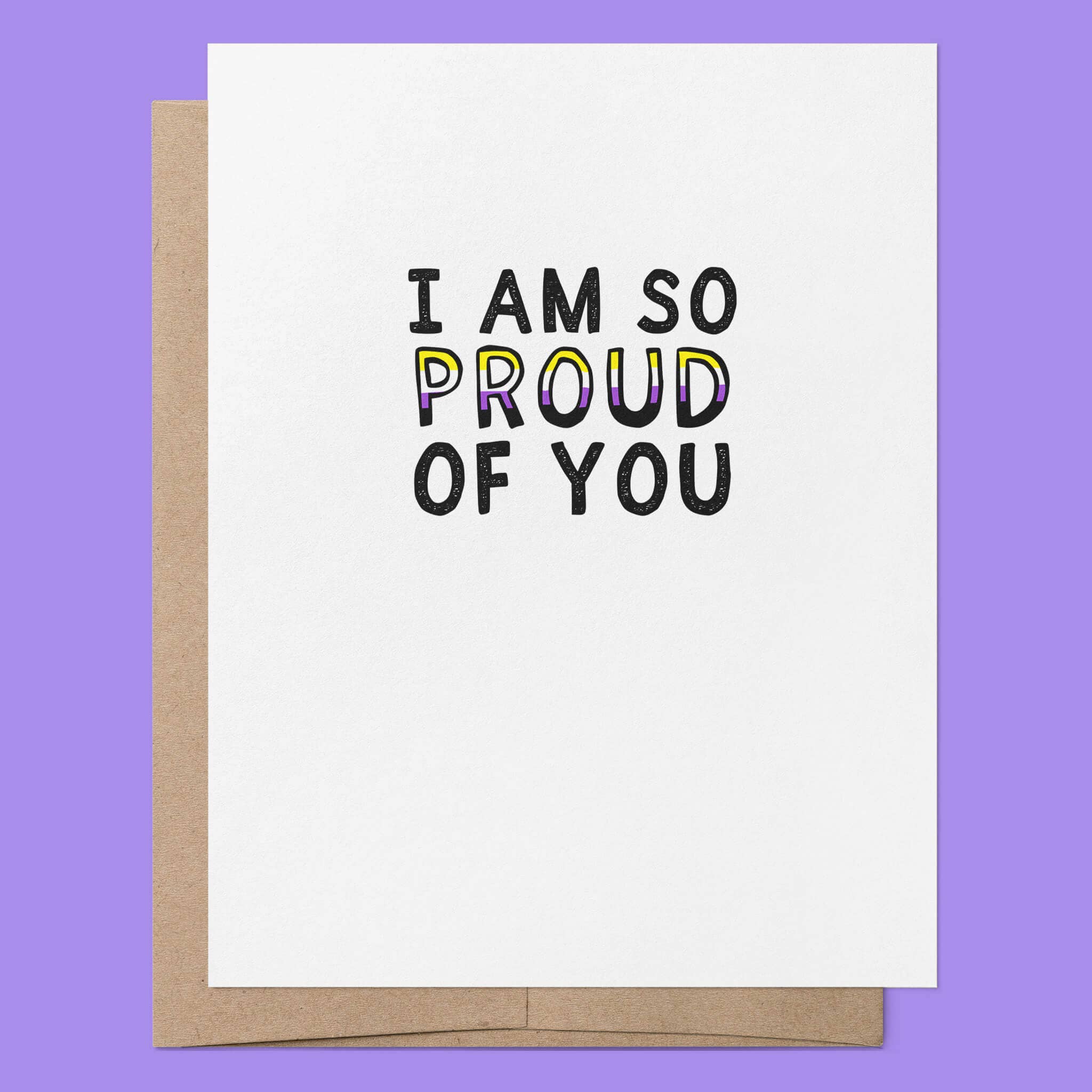 That Queer Card Co – wholesale Congratulations card – Non-binary I'm So Proud of You | Enby LGBTQ+ Pride Card2