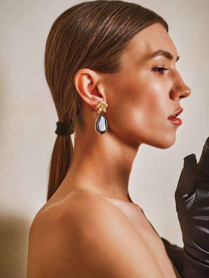Pendientes Amara de Topacio Ahumado para venta al por mayor de Decolet the label