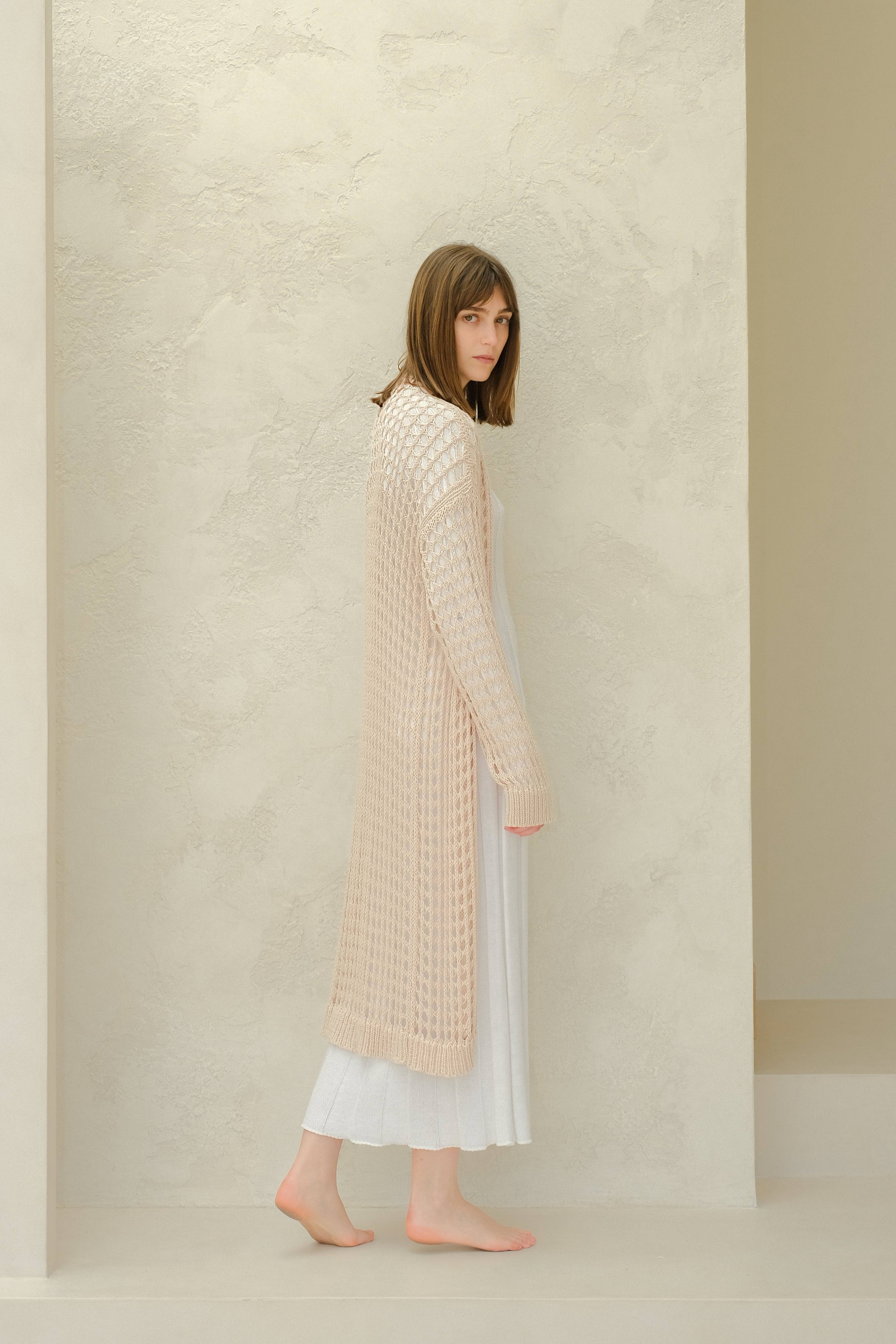 Lèmme – Engroshandel Cardigan - Dame – Fin bomulds hæklet maxi-cardigan35