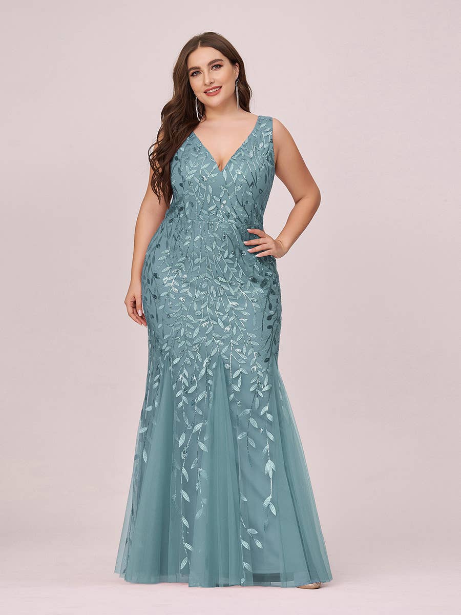 Ever-Pretty - Wholesale Dress - Women's - Plus Size Sequin Fishtail Evening Dress8