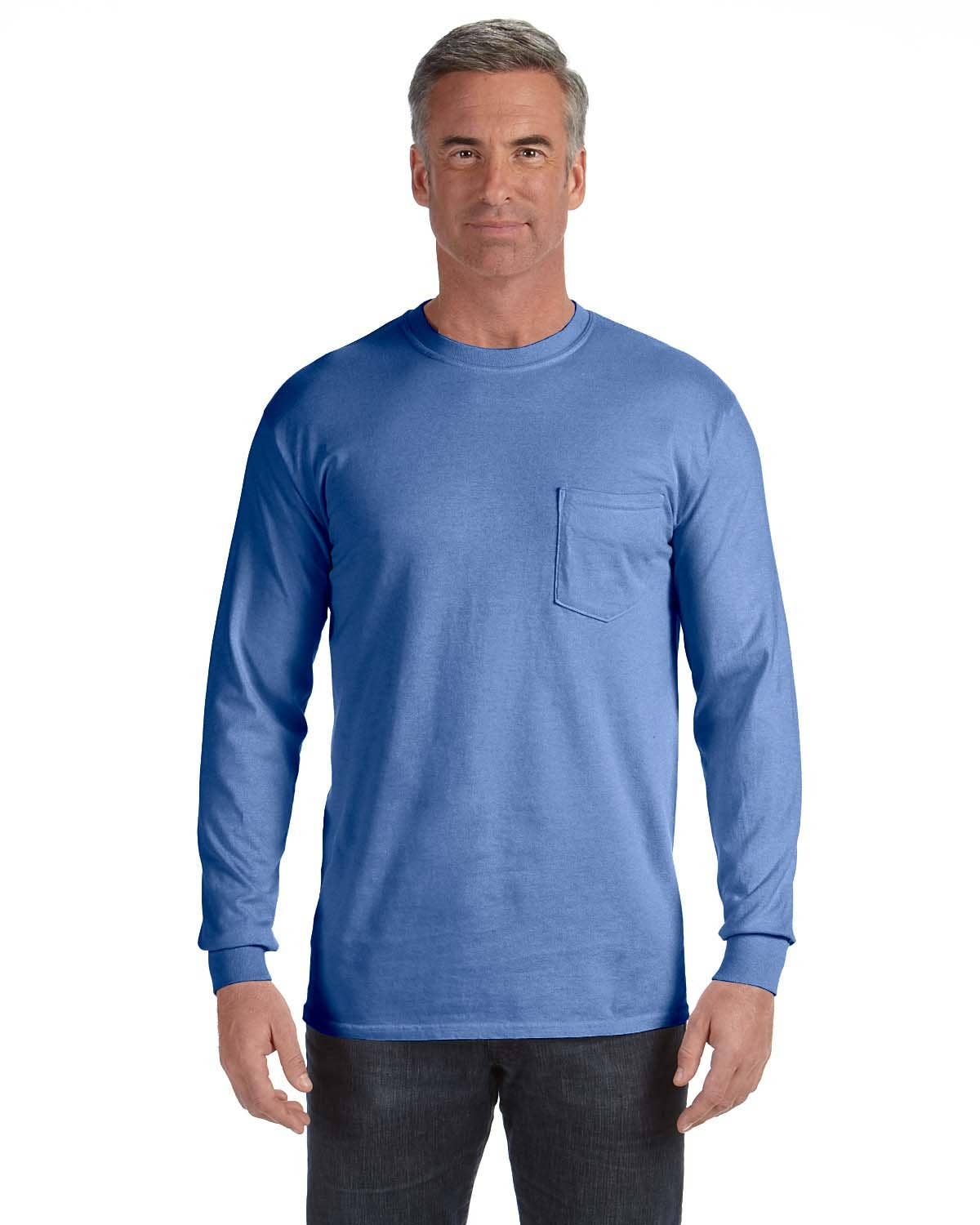 Total Apparel - Wholesale T-Shirt - Men's - Comfort Colors Garment-Dyed Long-Sleeve Pocket T-Shirt C441031