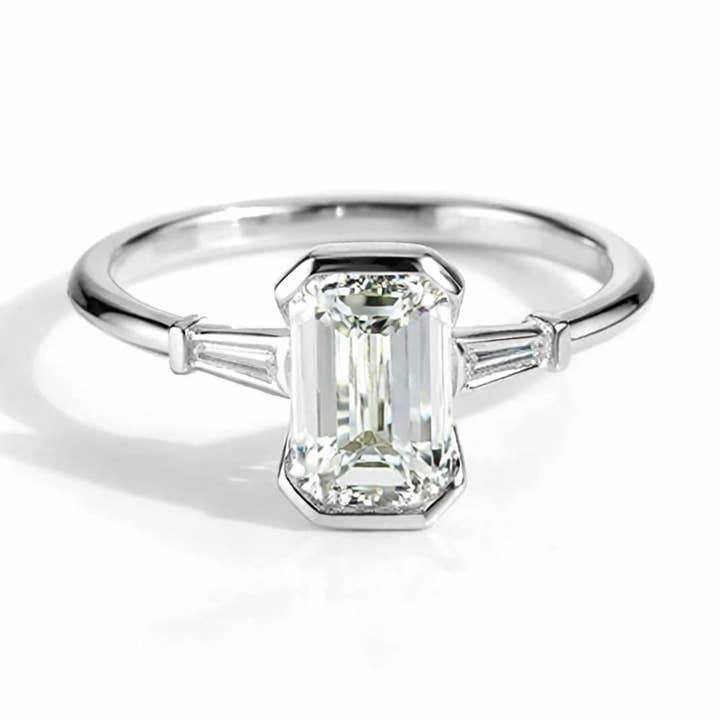 Markies geslepen smaragd trouwring 925 sterling zilver voor wholesale door GEMPARA