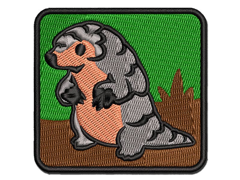 Sniggle Sloth - Wholesale Patch - Cartoon Pangolin Endangered Species Standing Multi-Color Embroidered Iron-On Patch Applique0