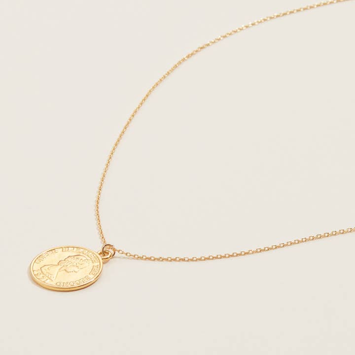 Gold Chain Necklace with Coin Pendant for wholesale on Faire