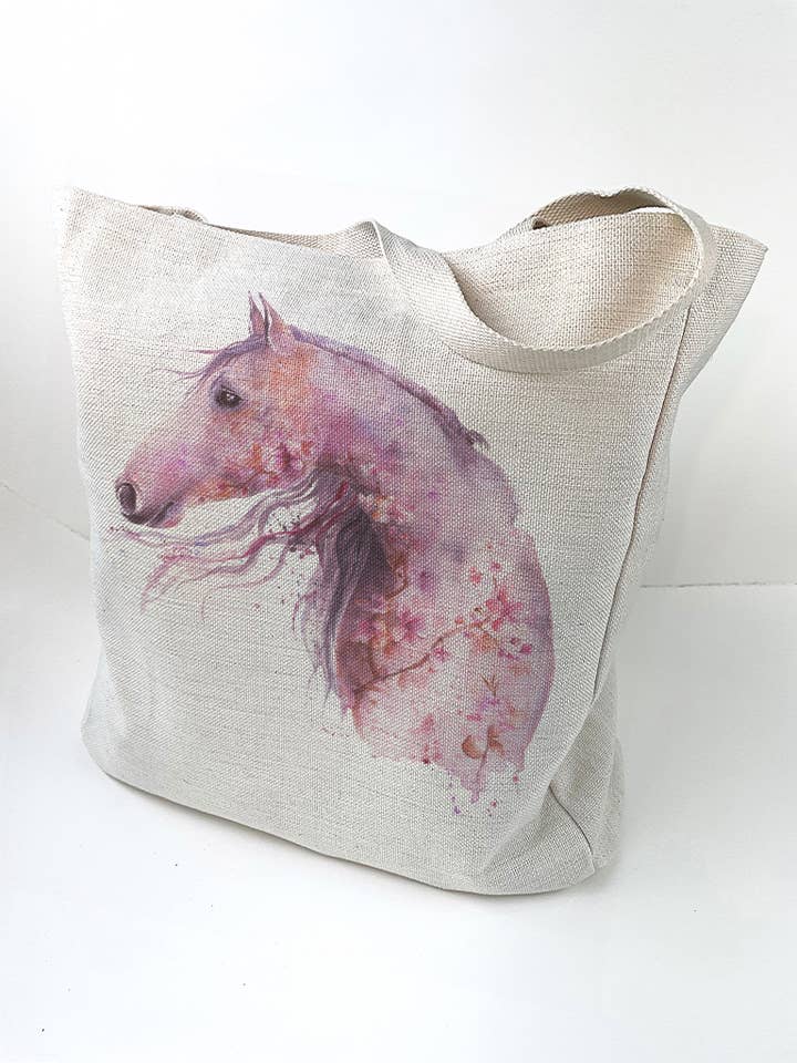 Grande Saco de Lona/Algodão - Majestade - Cavalo Rosa por atacado de Oladesign