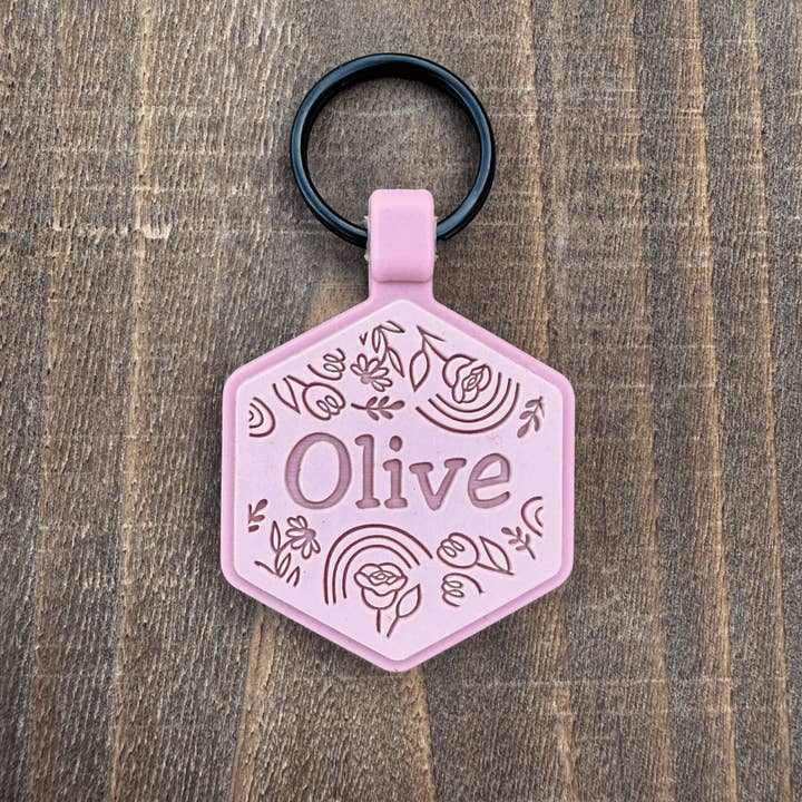 Etiqueta de Identificação de Silicone Flower Power por atacado de Besties Pets