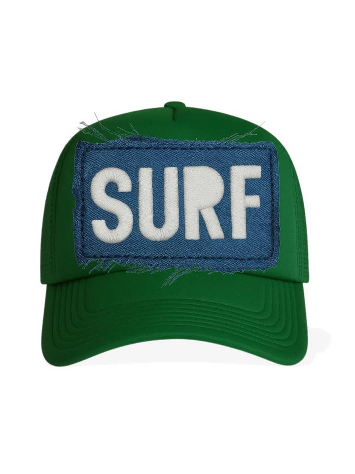 Jeans-Surf-Patch bestickte Trucker-Mütze für den Großhandel von Cabana Club California