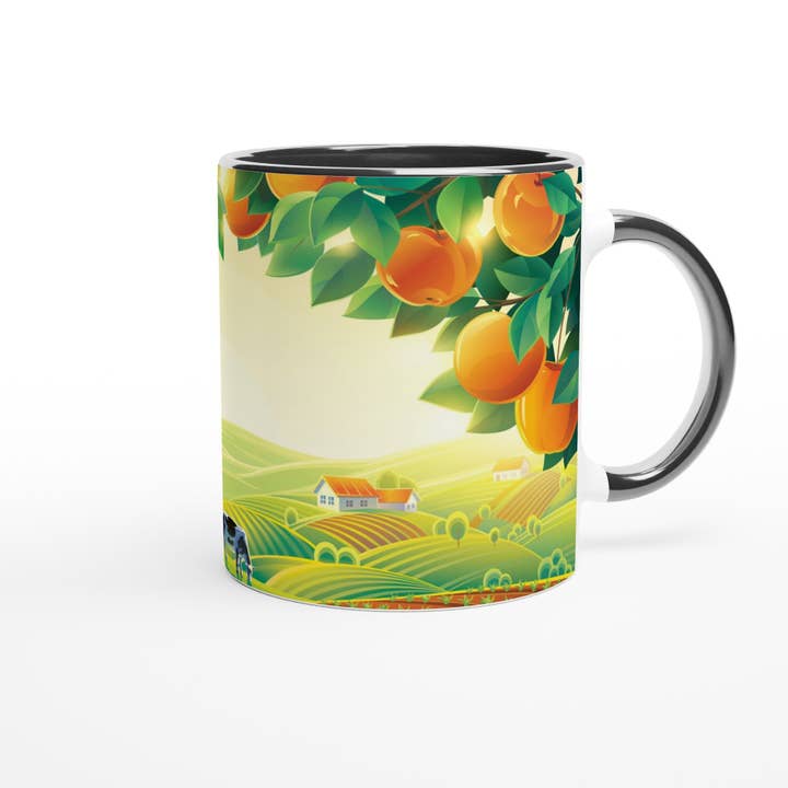 Picatshirt - Wholesale Coffee Mug - Summer Landscape Ripe Fruits 11 oz Ceramic Mug for Serving Milk Tea Coffee3