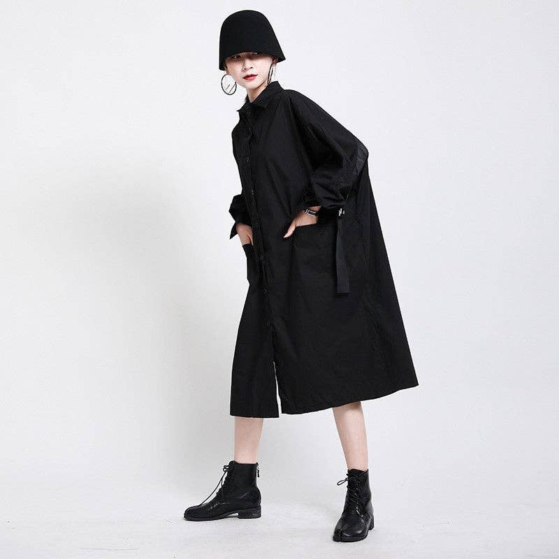 WHITE Loose Batwing Sleeve Midi Shirt Dress for wholesale on Faire4