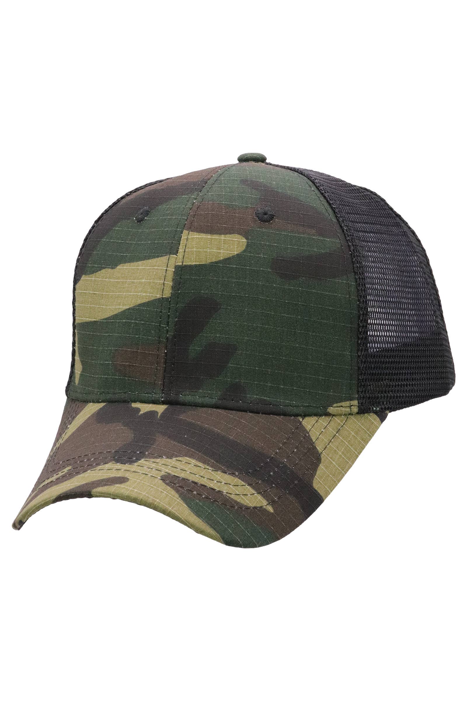 ASSORTI Chapeau de camionneur camouflage en coton ripstop en vente sur Faire7