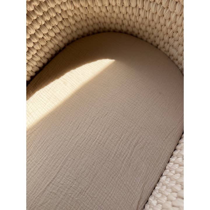 Organic Cotton Fitted Sheet- Oatmeal for wholesale by land of petite