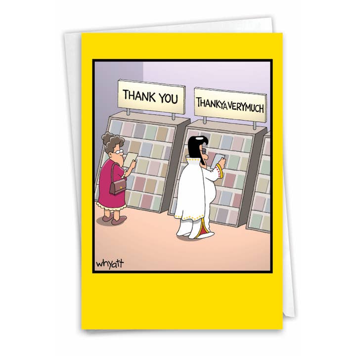 NobleWorks – Großhandel Dankeskarten – Dankeschön-Karte - Thankya Tim Whyatt Danke Cartoon