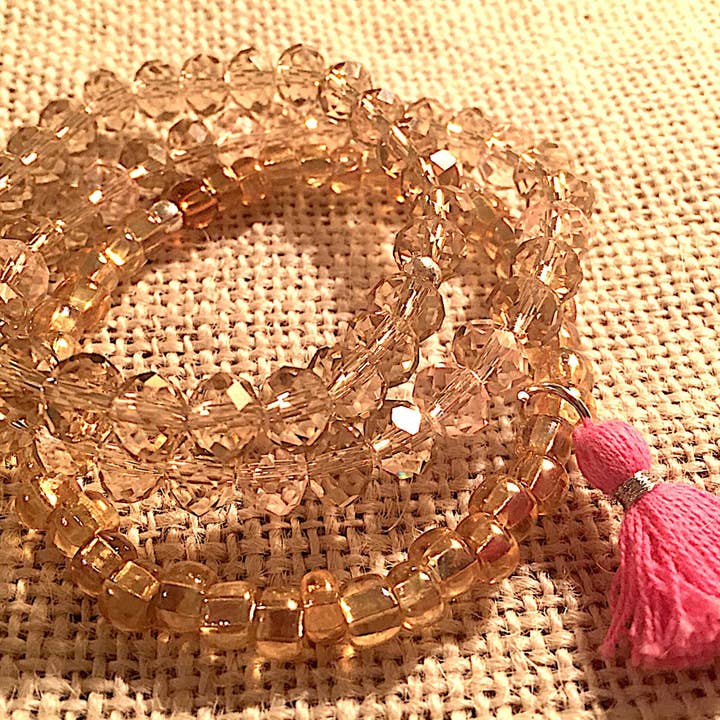 Pulsera de oro rosa, apilable, juego de cuentas, pulseras elásticas para venta al por mayor de ShellyCakes