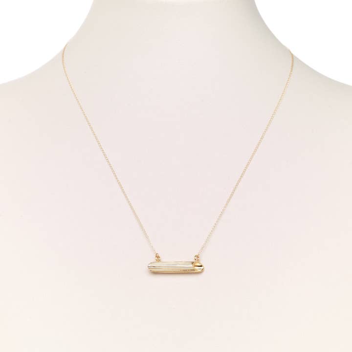 Delicacies Jewelry – wholesale Pendant/charm necklace – Penne Rigate Pasta Necklace, Yellow Gold Plated By Delicacies Jewelry - Every Purchase Helps Fight Hunger! (Food Jewelry, Foodie Gift)1
