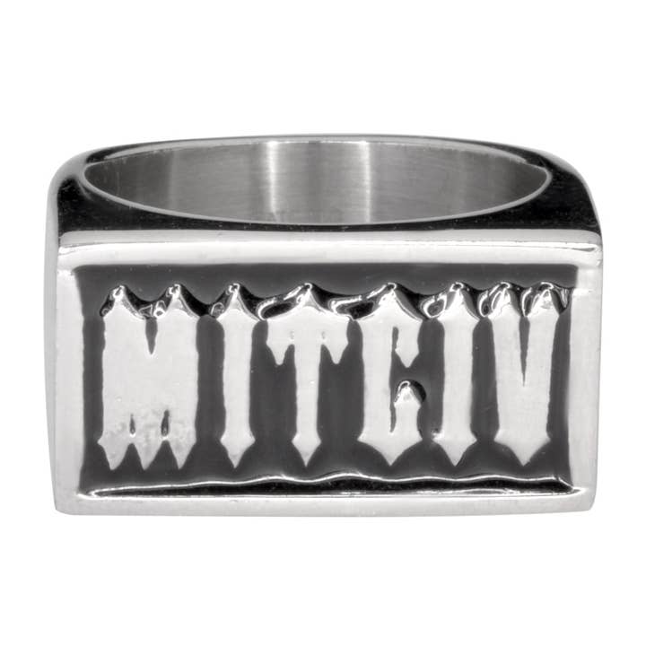 SK1711 Gents Victim Ring Knock-Out Forehead Stamp Stainless Steel Motorcycle Biker Jewelry for wholesale by Heavy Metal Jewelry