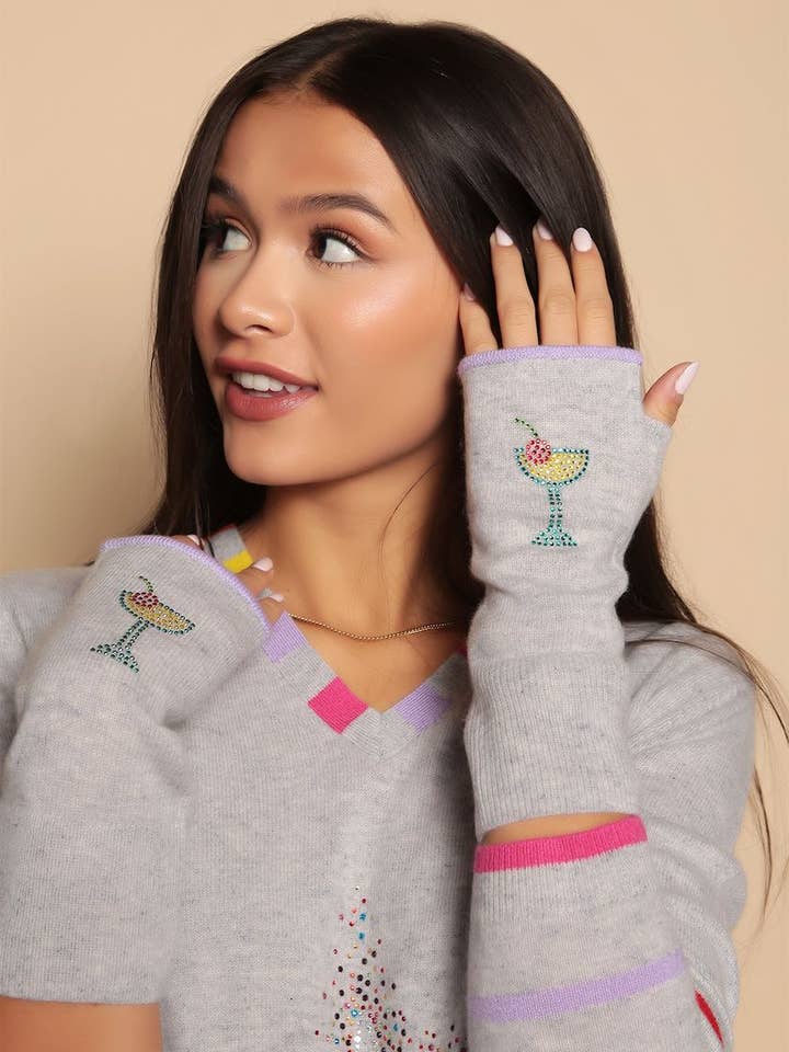 Munich Mittens in Mid Grey with Cocktail for wholesale by Adeela Salehjee