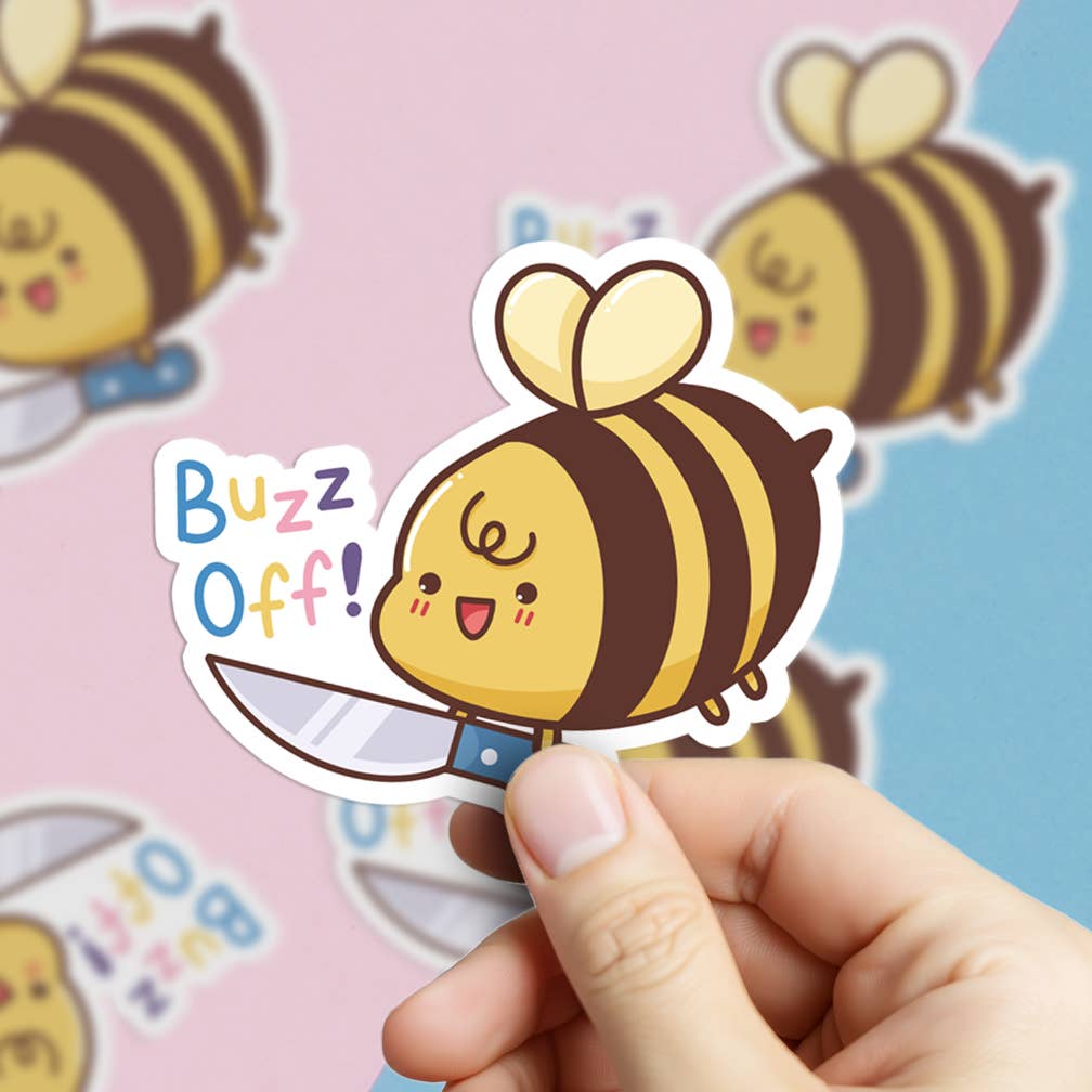 Lemon Whiskers – wholesale Sticker – Buzz Off Bee| Large Waterproof Sticker