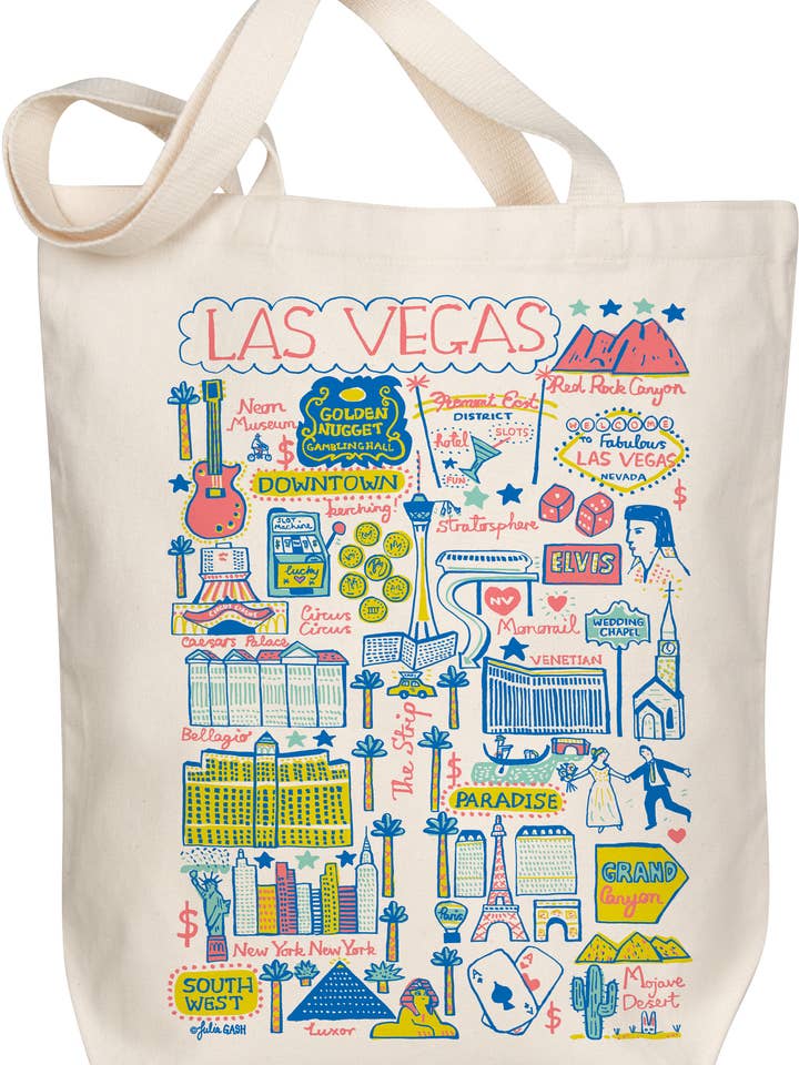 Las Vegas Boutique Map Art Tote for wholesale by Morado Designs