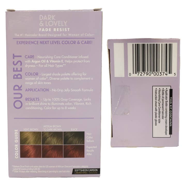 KT Supply - Wholesale Hair Dye - Dark And Lovely Fade Resist Hair Color, Rich Auburn, 3742