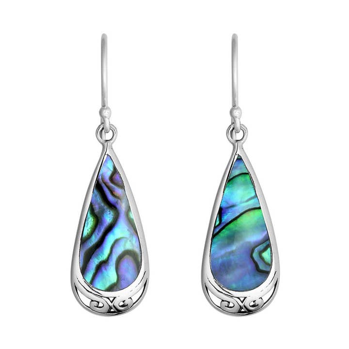 AE-6254-AB Sterling Silver örhänge med Abalone skal för wholesale av Bali Designs