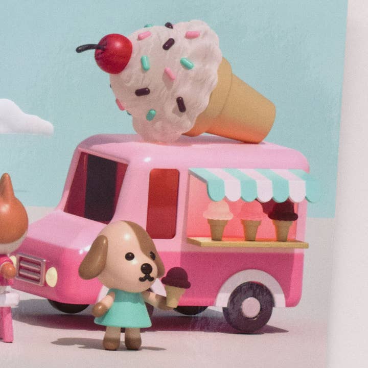 Canofdanchan Shop - Wholesale Art Print - Ice Cream Truck Animal Friends Print2