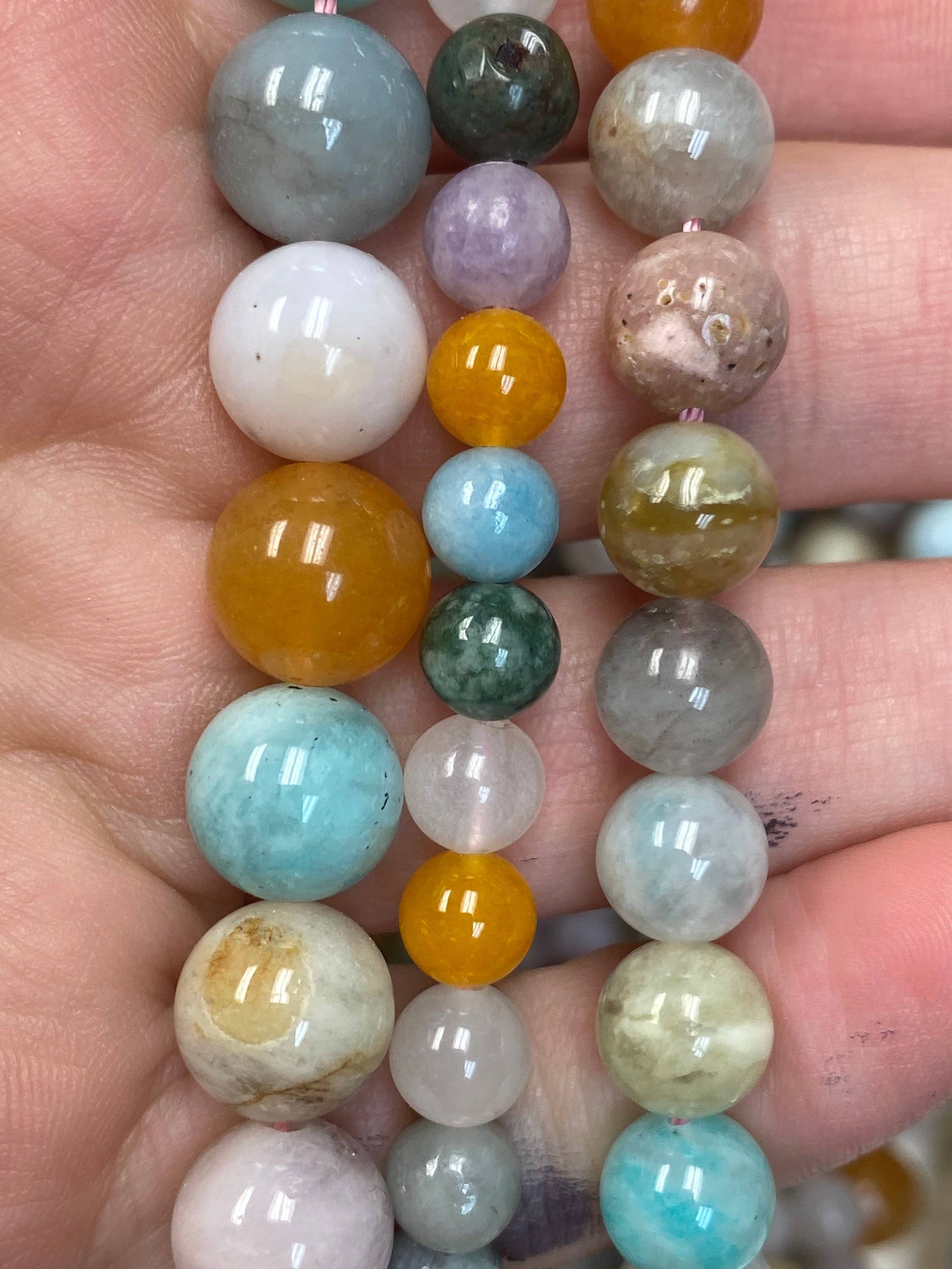 The Bead Bazaar - Wholesale Beads - Pastel Beads, Mixed Natural Gemstone Beads, Genuine Gemstone3