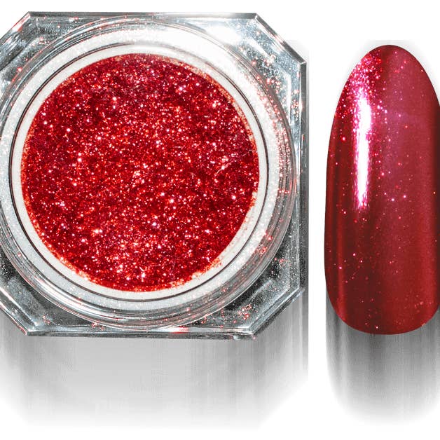 Mirror chrome powder, red, 2 g for wholesale by HOLLYWOOD NAILS