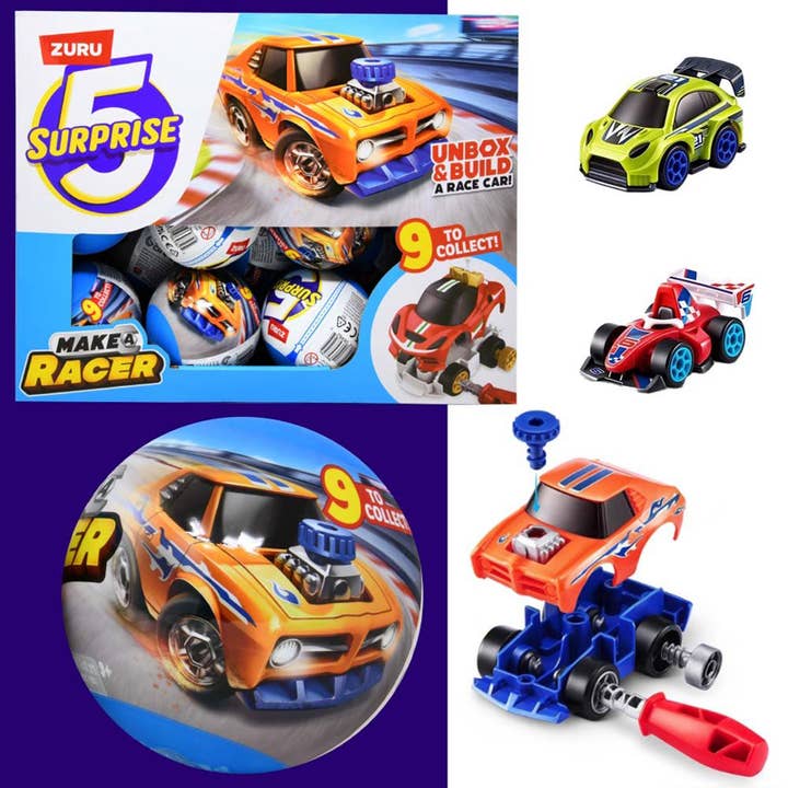 Deluxe Import Trading - Wholesale Toy Set - Kids - Zuru 5 Surprise Make-a-Racer in Capsule in PDQ - Series 1