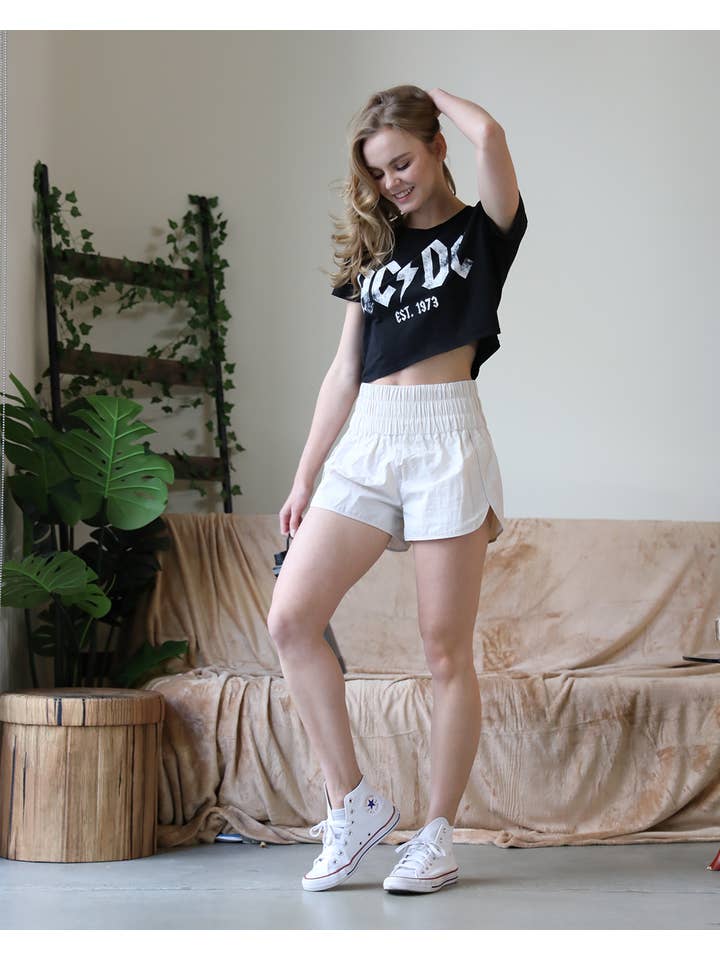 BONE .....SI-22112 Smocked waist track shorts w/ mesh pocket & lining for wholesale on Faire