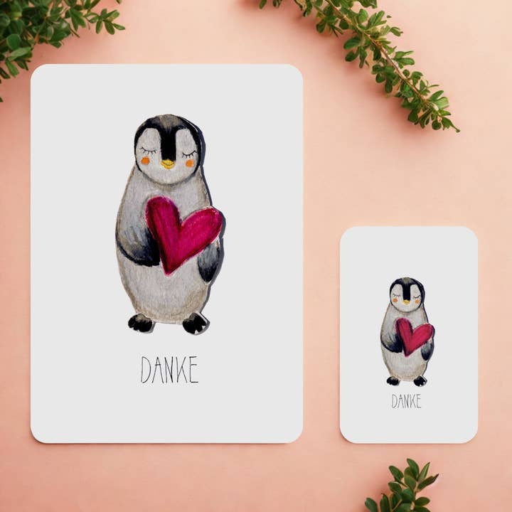 Minikarte - Pinguin Danke für den Großhandel von One in a Melon