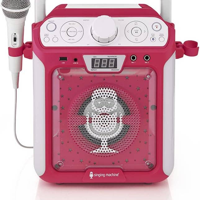 My Wholesale Warehouse - Wholesale Speakers - Singing Machine SML682BTP Bluetooth and CD Karaoke Machine with LED Lights and Microphone