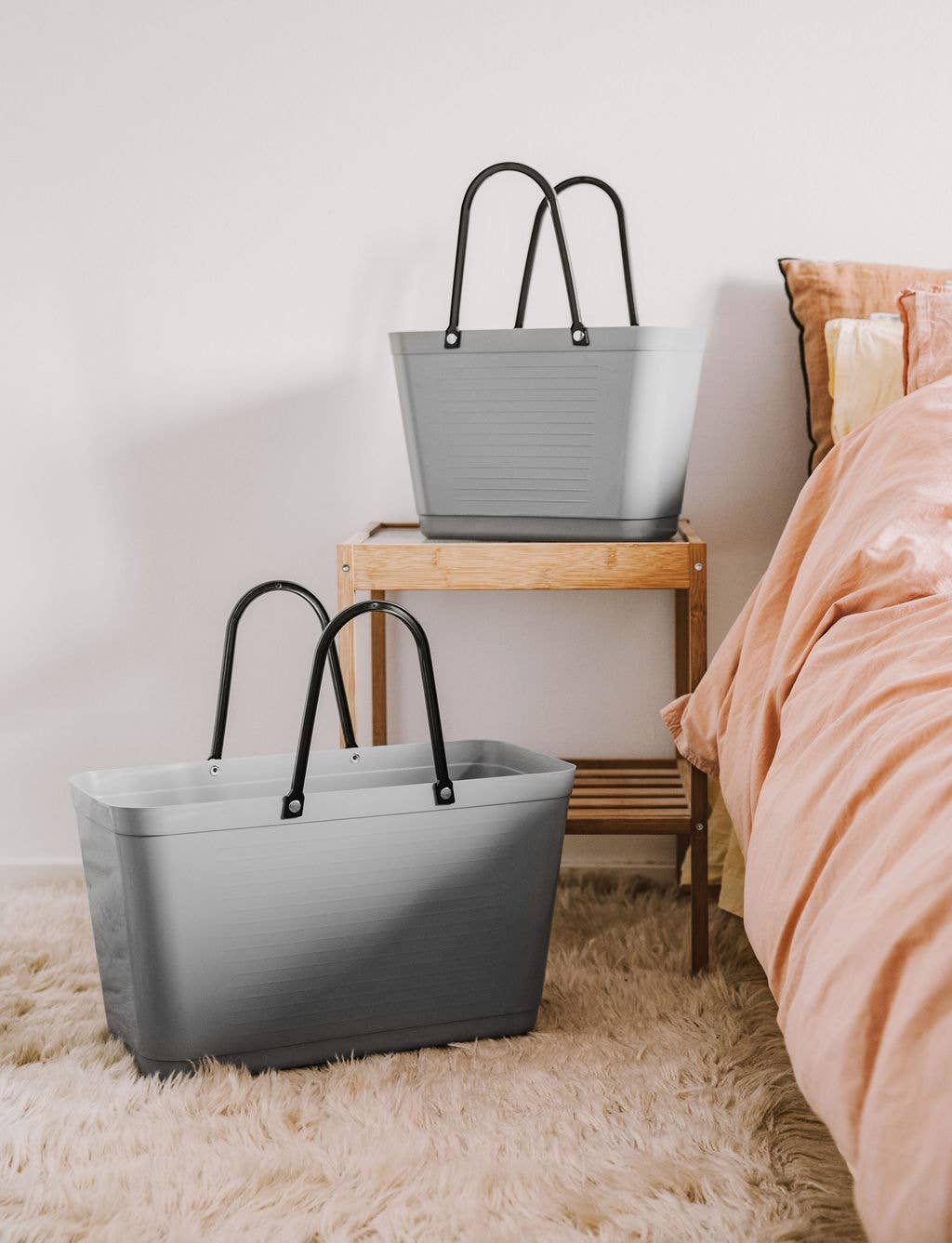 Cose Nuove - Wholesale Grocery/Shopping Bag - Hinza Bag, Green Plastic - Light Gray2